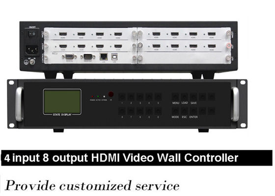 4 dans 8 hors du contrôleur visuel 4x4 de mur de HDMI, processeur visuel de mur de 2x4 Hdmi