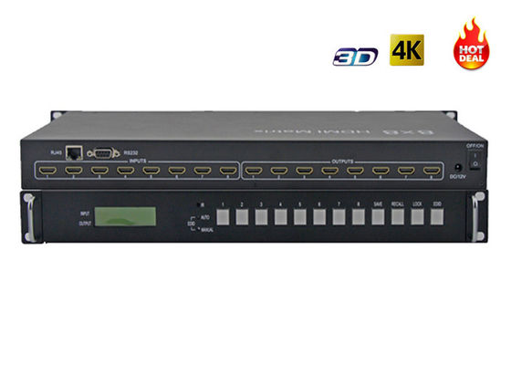 changeur de Matrix de vidéo de 4Kx2K 8X8 3D IR HDMI avec les entrées 8x et les sorties 8x