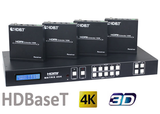 Changeur de HDMI1.4 4X4 HDBaseT Matrix avec des récepteurs de 4Pcs 70M And 100M HDMI HDBaseT