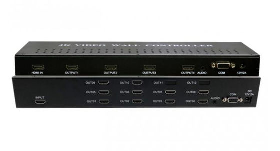 Processeur de paroi vidéo 3x3 4K 60Hz avec sources de signal HDMI VGA et support de contrôleur de paroi vidéo