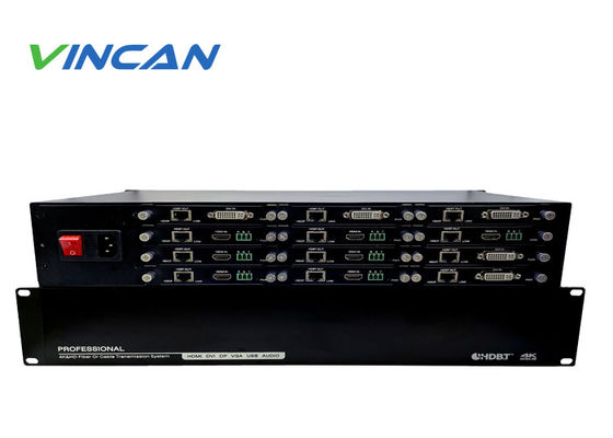 Extendant HDBaseT professionnel monté sur un rack. Transmission sans perte 4K@60Hz, jusqu'à 100m.