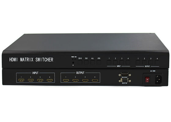 Commutateur de matrice HDMI sans couture 4x4 avec boîtier métallique, commutateur de matrice HDMI 4K pour une distribution AV fiable