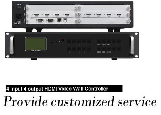 HDMI 4 dans 4 hors des ports femelles visuels du contrôleur 2x2 RJ45 du mur 4K pour 9 écrans