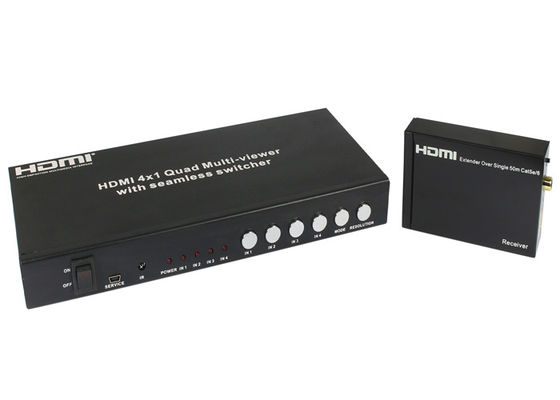 Visionneuse multi de quadruple du supplément HDMI 4x1 d'UTP avec la commande de commutateur sans couture de RS232 et d'IR