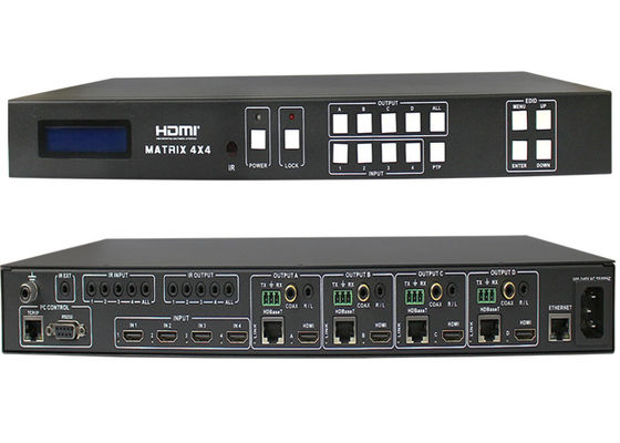 Changeur de HDMI1.4 4X4 HDBaseT Matrix avec des récepteurs de 4Pcs 70M And 100M HDMI HDBaseT
