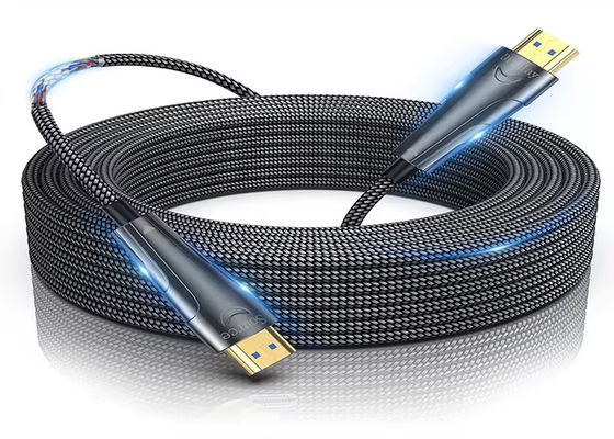 "Câble à fibre optique HDMI ultra-haut débit". Transmission 4K/8K, zéro latence.