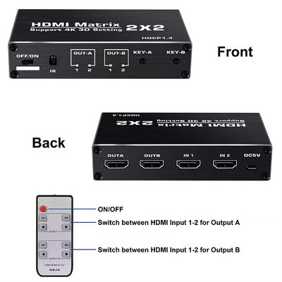 commutateur matrice HDMI 4x2 avec extraction audio