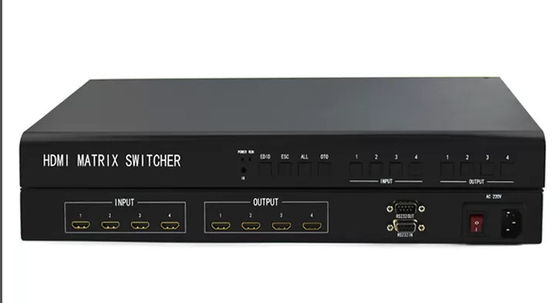 Sortie 18 Gbps 4 x 4 HDMI Matrix Switcher avec une résolution de sortie allant jusqu'à 4Kx2k 60Hz