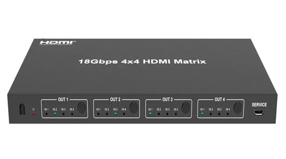 Sortie 18 Gbps 4 x 4 HDMI Matrix Switcher avec une résolution de sortie allant jusqu'à 4Kx2k 60Hz