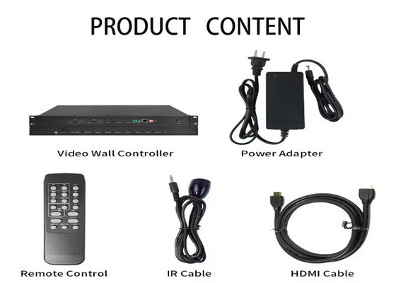 Contrôleur de paroi vidéo LCD à télécommande IR RS232 LAN avec sortie HDMI DVI et modes de paroi 2x2 2x3 3x2 4x1 4x2 3x3