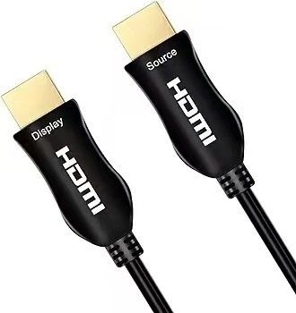 Cable à fibre optique HDMI de conception mince. Compatibilité 4K/8K, perte de signal nulle.