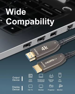 4K 60Hz HDMI câble à fibre optique Prise en charge 1080p / 3D / couleur profonde
