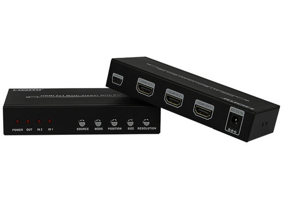 Type femelle ports du PIP HDMI 2x1 MultiViewer de C.C 5V 1A d'entrée-sortie