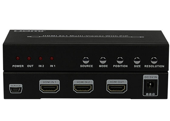 Type femelle ports du PIP HDMI 2x1 MultiViewer de C.C 5V 1A d'entrée-sortie