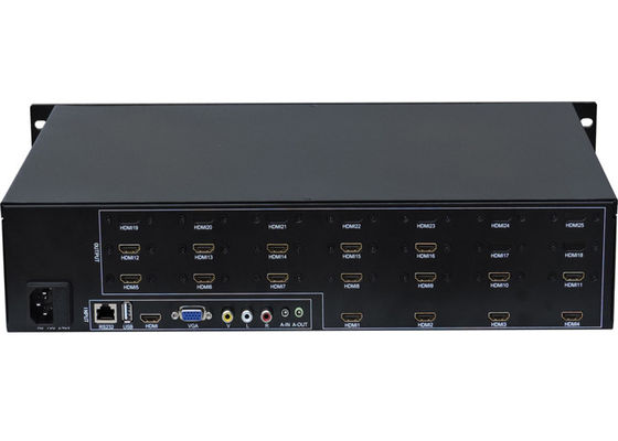 L'affichage à cristaux liquides montrent le contrôleur visuel du mur 3D 4x4 1 dans la sortie de 16 HDMI