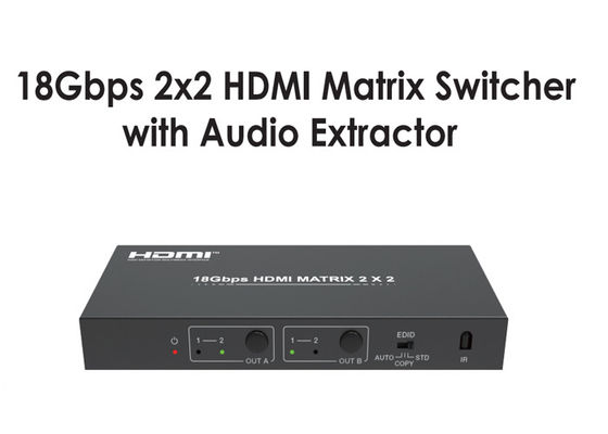 Type un changeur de 18Gbps 2x2 HDMI Matrix avec l'extracteur audio
