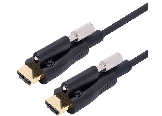Câble optique de fibre d'IEM IFR HDMI avec la vitesse superbe de soutien 18G de vis
