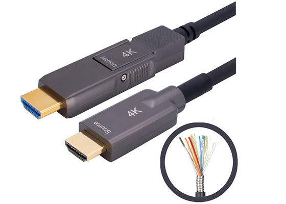 Construction blindée d'acier inoxydable du câble à fibres optiques 200CU de HDMI 2,0