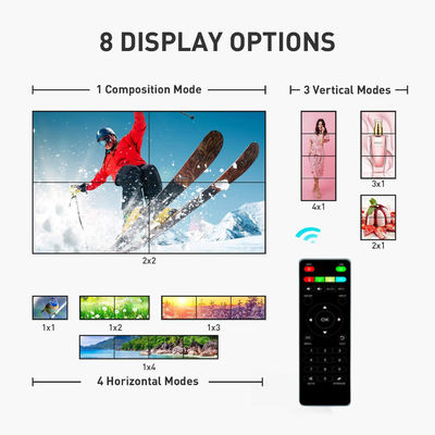 1 dans 4 hors du contrôleur visuel 2x2 de mur d'écran multi de l'affichage à cristaux liquides TV avec 8 modes de mur