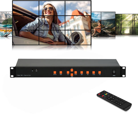 Contrôleur visuel 3x3 2x4 4x2 HDMI DVI VGA USB de mur d'affichage à cristaux liquides de RS232 9CH pour l'épissure de 9 TV