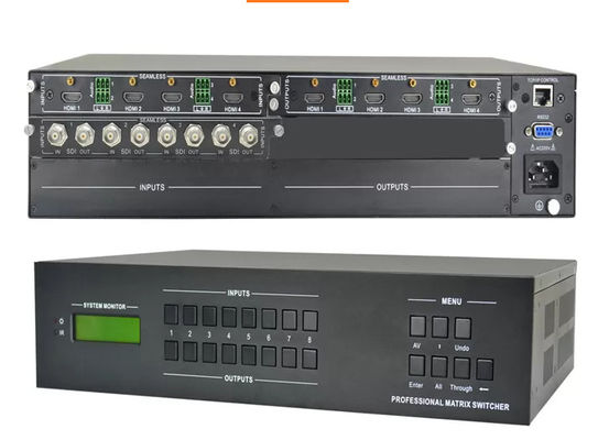 Commutateur de matrice vidéo pour les entrées et sorties 4/4 jusqu'à 4Kx2k 60Hz
