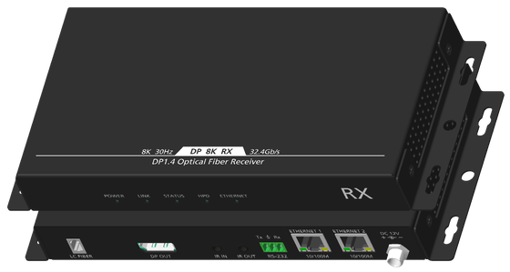 Extension de fibre optique 8K DP1.4 sur fibre monomode avec IR bidirectionnel et RS232, 1,5 km