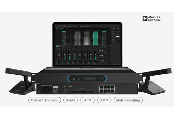 Console de mixage audio réseau VINCAN NMC100D avec 32x32 canaux Dante, mixage automatique de microphones et 8 interfaces PoE++