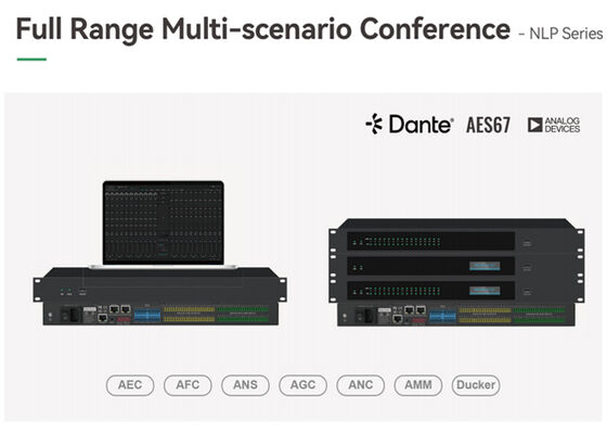 Processeur audio DSP de conférence de la série VINCAN NLP avec AEC, mixage automatique et réseau audio Dante/AES67