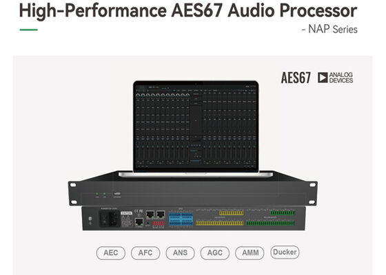 Processeur audio réseau DSP VINCAN série NAP AES67 avec processeur ADI SHARC 21489 et mixage automatique