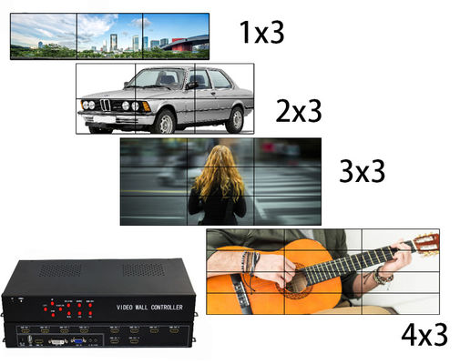 1 dans 8 sorties/1 dans 9 hors du contrôleur de mur de la vidéo TV d'affichage à cristaux liquides de HDMI 3x3 avec 9 écrans
