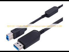 Câble optique actif USB 3.0 AM vers BM EDID CEC HDCP2.2 HDR